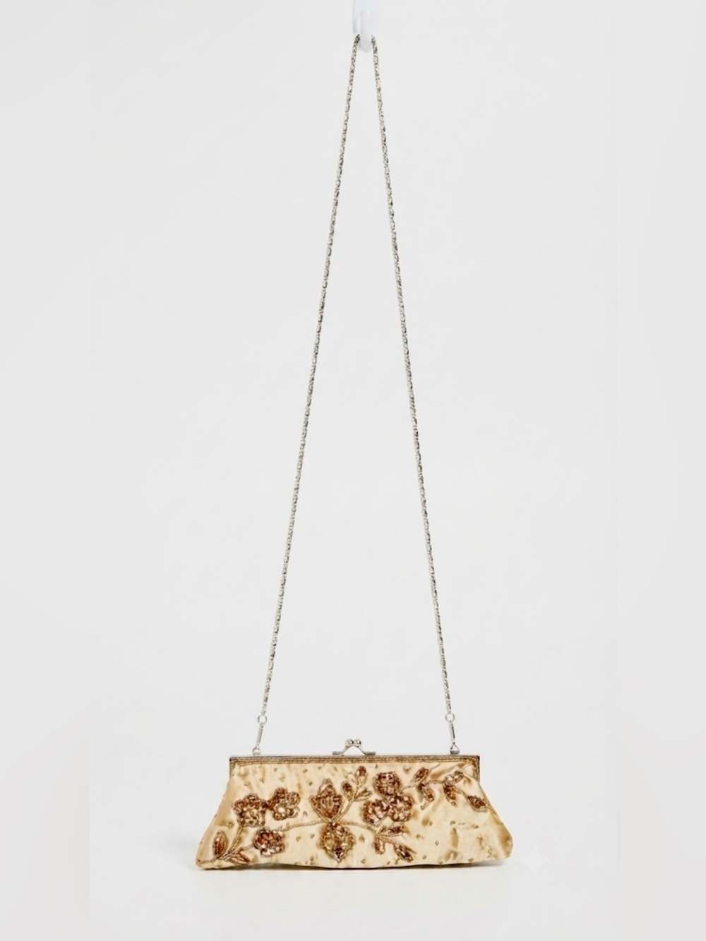 Y2K Deadstock Gold Beaded Evening Clutch Shoulder Bag NWT Bijoux Terner